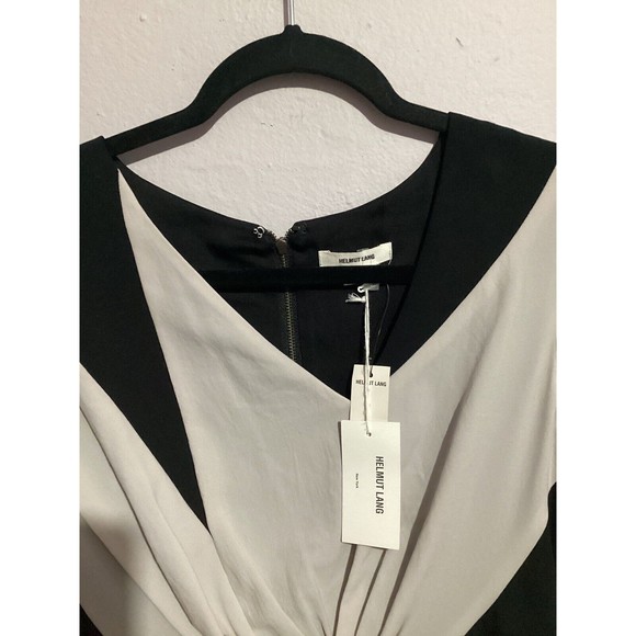 Helmut Lang Geometric Short Sleeve Mini Shift Dress Silk Blend - Picture 5 of 9